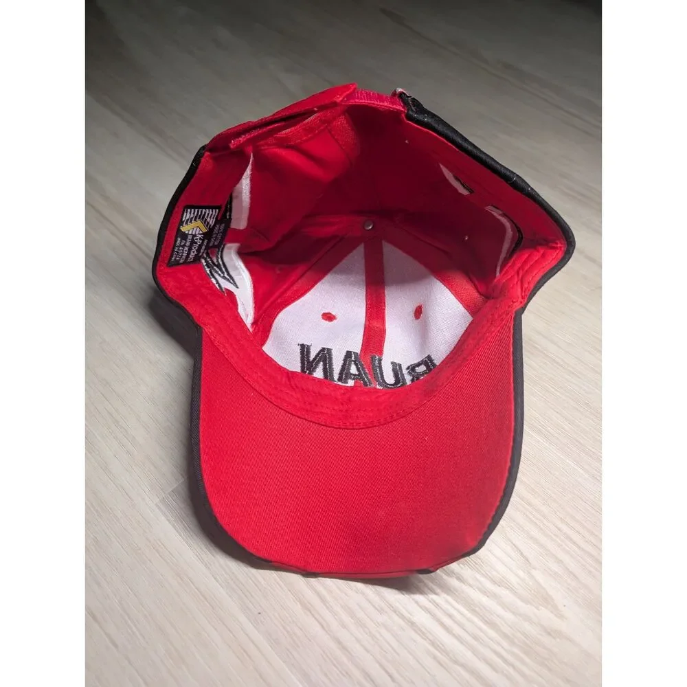 K Products RUAN Red Black White Racing Style Baseball Cap 100% Cotton